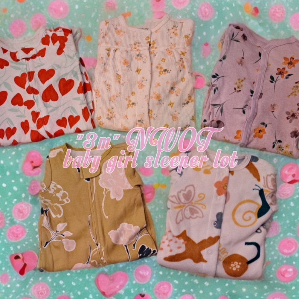 "3m" NWOT baby girl sleeper lot 👶❤️‍🩹